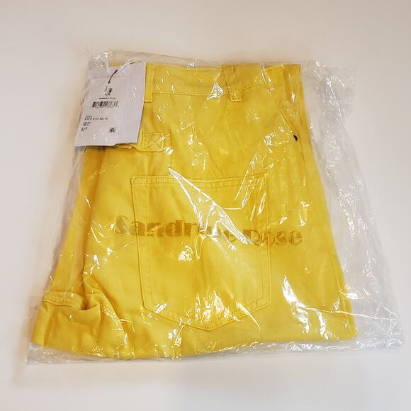 Sandrine Rose x Free People Yellow Wide Leg Crop Jeans Women's Size 28 Bold - Picture 2 of 6